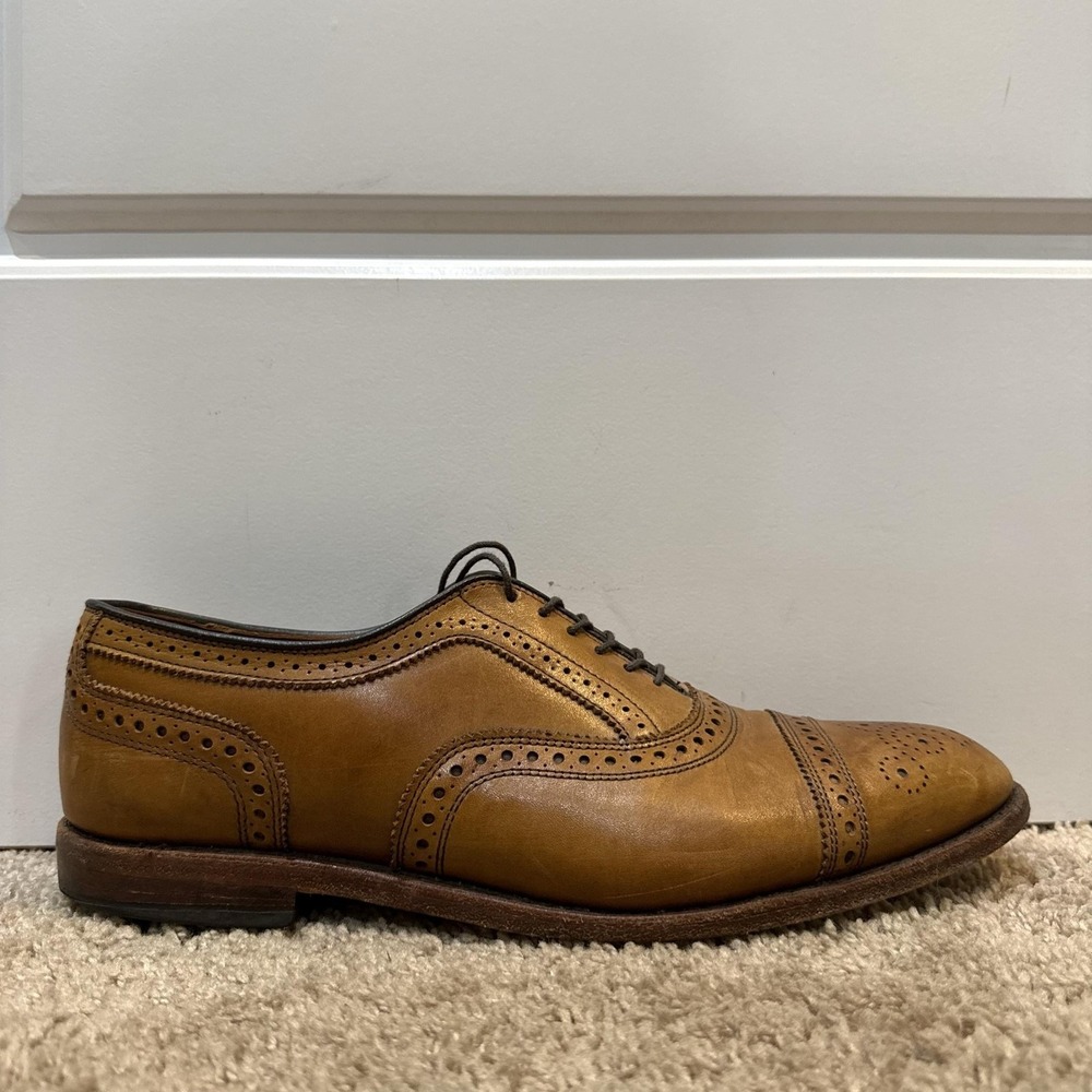 Allen Edmonds Strand Mens 9.5 D Brown Leather Cap Toe Oxford Dress Shoes 1635